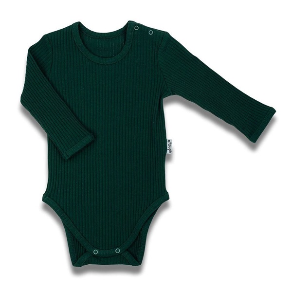 Baby bodysuit with long sleeves Nicol Bambi green, size 80 (9-12m)