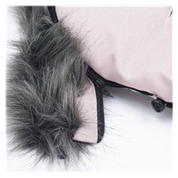 New Baby baby bib with fur coat dusty pink