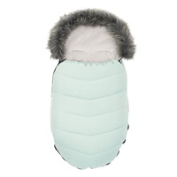 New Baby baby bib with fur coat dusty green