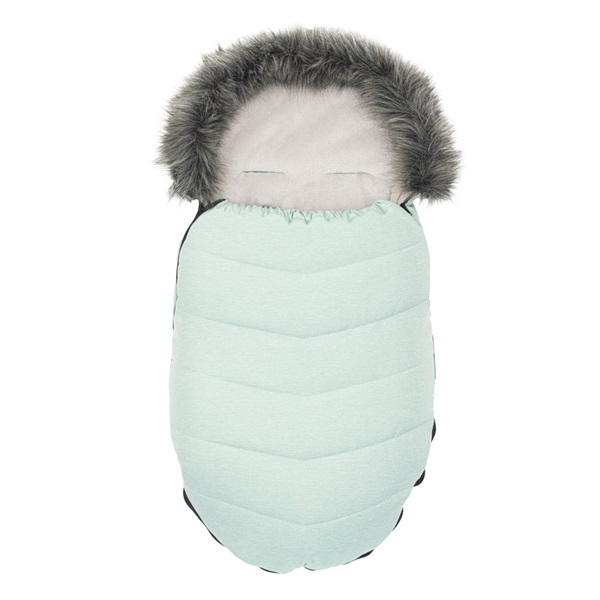 New Baby baby bib with fur coat dusty green