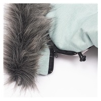 New Baby baby bib with fur coat dusty green