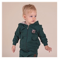 Baby hoodie Nicol Bambi green, size 56 (0-3m)