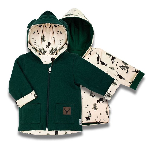 Reversible baby hoodie with hood Nicol Bambi, size 80 (9-12m)