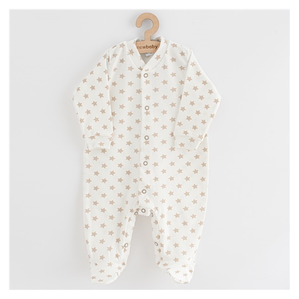 Baby Jumpsuit New Baby Classic II stars beige, size 56 (0-3m)