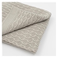 Bamboo knitted blanket New Baby with pattern 100x80 cm light grey