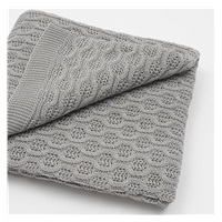 Bamboo knitted blanket New Baby with pattern 100x80 cm grey