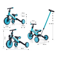 Milly Mally Optimus Plus 4in1 tricycle with guide bar blue