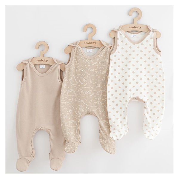 Baby onesies New Baby Classic II Uni 3pcs beige, size 50