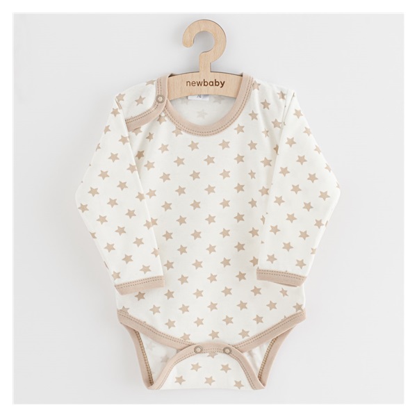 New Baby Classic II baby body with stars beige, size 74 (6-9m)