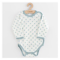 New Baby Classic II baby bodysuit with full zipper stars mint, size 56 (0-3m)