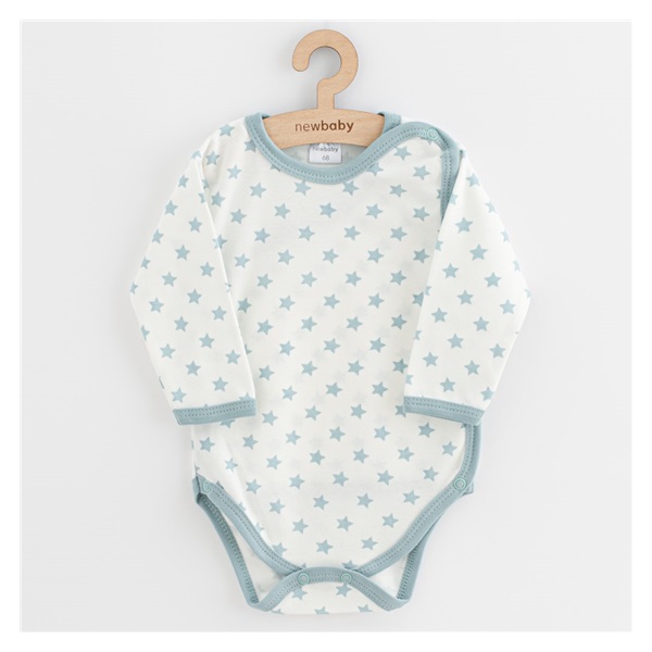 New Baby Classic II baby bodysuit with full zipper stars mint, size 56 (0-3m)