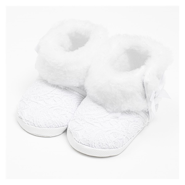 Baby winter lace booties New Baby 0-3 m white, size 0-3 m