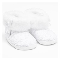 Baby winter lace booties New Baby 0-3 m white, size 0-3 m