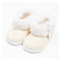 Baby winter lace booties New Baby 0-3 m beige, size 0-3 m