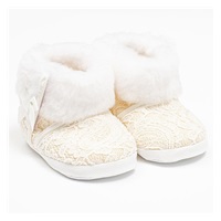 Baby winter lace booties New Baby 0-3 m beige, size 0-3 m