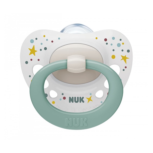 NUK Signature Soother 0-6m green and white, size 0-6 m