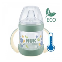 NUK for Nature baby learning bottle with temperature control 6-18m green