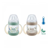 NUK for Nature baby learning bottle with temperature control 6-18m green