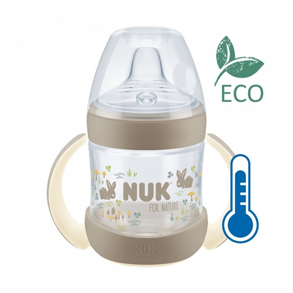 NUK for Nature baby learning bottle with temperature control 6-18m brown