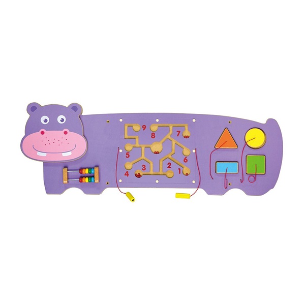 Wooden sensory manipulation board Viga hippo