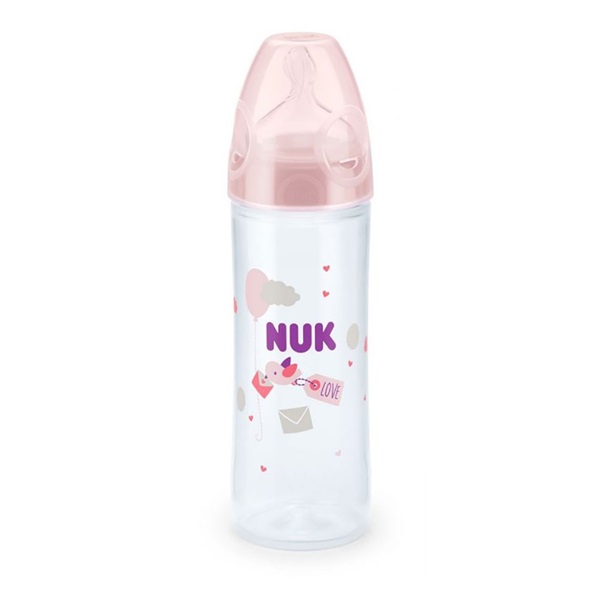 Kojenecká láhev NUK LOVE 250 ml, 6-18 m růžová