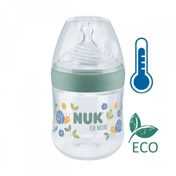 NUK for Nature Infant Learning Bottle with Temperature Control S Green