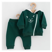 Baby Sweatpants and Sweatshirt New Baby Animals Cat green, size 62 (3-6m)