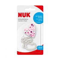 NUK pacifier chain with clip pink