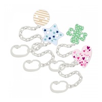 NUK pacifier chain with clip pink