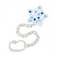 NUK pacifier chain with clip blue