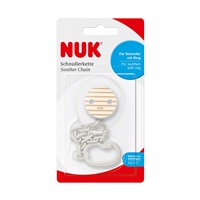 NUK pacifier chain with clip beige