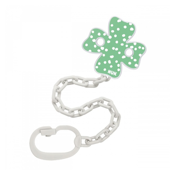 NUK pacifier chain with clip green