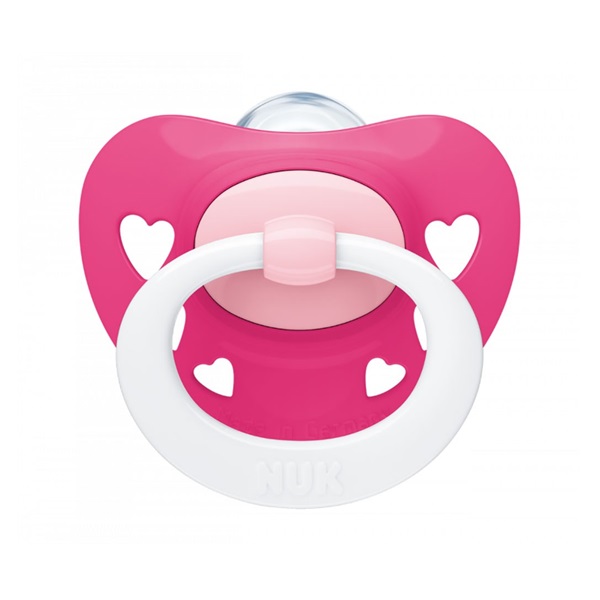 NUK Signature pacifier 6-18 m pink heart, size 6-18 m