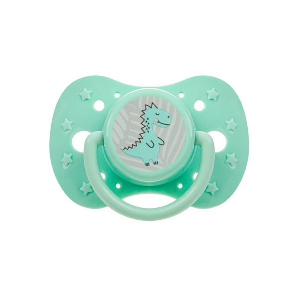 Soothing silicone pacifier 6m+ Akuku dino, size 6-18m