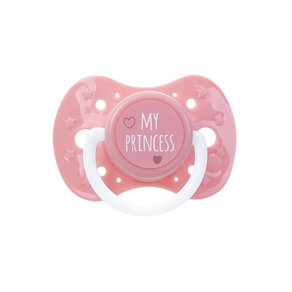 Soothing silicone soother 0m+ Akuku My Princess, size 0-9 m