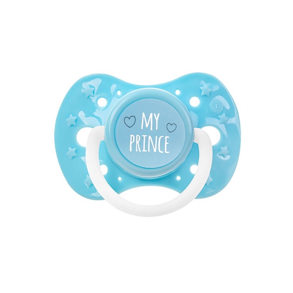 Soothing silicone soother 0m+ Akuku My Prince, size 0-9 m