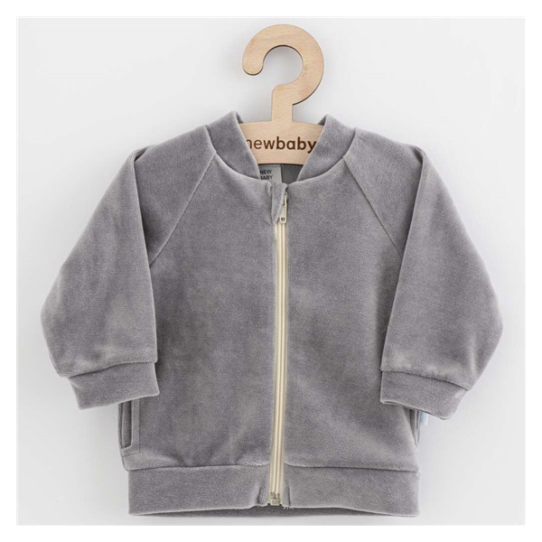 Baby Suede Sweatshirt New Baby Suede clothes grey, size 62 (3-6m)