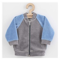 New Baby Suede clothes baby sweatshirt grey blue, size 62 (3-6m)