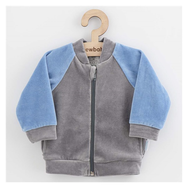 New Baby Suede clothes baby sweatshirt grey blue, size 74 (6-9m)