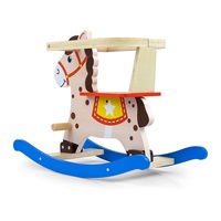 Milly Mally Lucky 12 blue-red wooden rocking horse with backrest