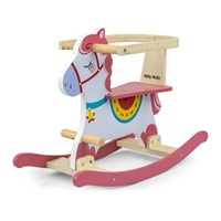 Wooden rocking horse with backrest Milly Mally Lucky 12 pink