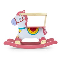 Wooden rocking horse with backrest Milly Mally Lucky 12 pink