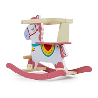 Wooden rocking horse with backrest Milly Mally Lucky 12 pink