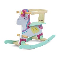 Milly Mally Lucky 12 Unicorn wooden rocking horse with backrest