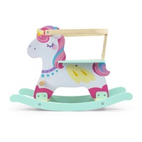 Milly Mally Lucky 12 Unicorn wooden rocking horse with backrest