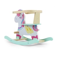 Milly Mally Lucky 12 Unicorn wooden rocking horse with backrest