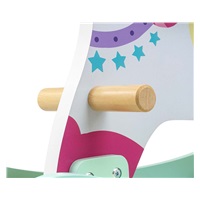 Milly Mally Lucky 12 Unicorn wooden rocking horse with backrest