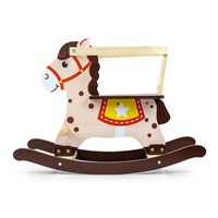 Wooden rocking horse with backrest Milly Mally Lucky 12 brown