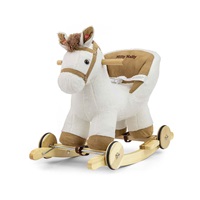 Milly Mally Polly white rocking horse with melody and wheels