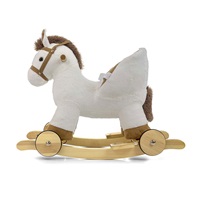 Milly Mally Polly white rocking horse with melody and wheels